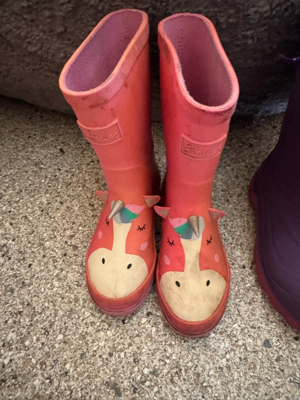 Joules Pink Girls' Wellington Boots
